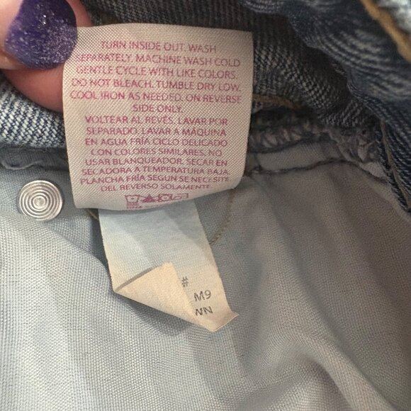 Womens Distressed Patchwork Denim Jeans Embroidered Juniors Size15 No Boundaries - Picture 5 of 13